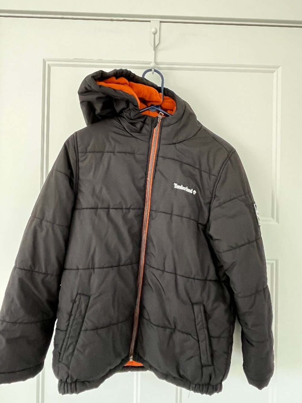 Timberland Boy's Insulated Puffer Jacket, Black, Size L (14/16), Excellent.